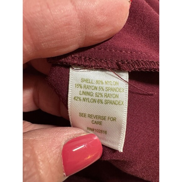 GARNET HILL Dress Maroon Red Lace 3/4 Sleeve Size 12 Wedding Mother Bride EUC - Picture 5 of 8